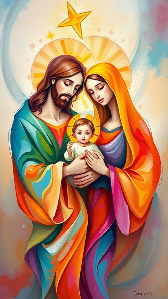 holy family abstract art
