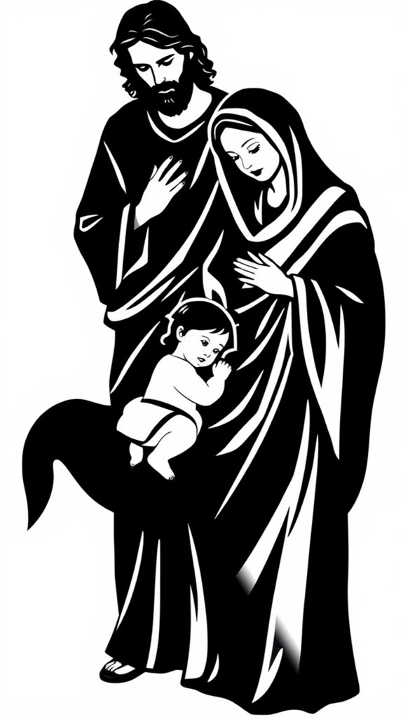 holy family silhouette clipart