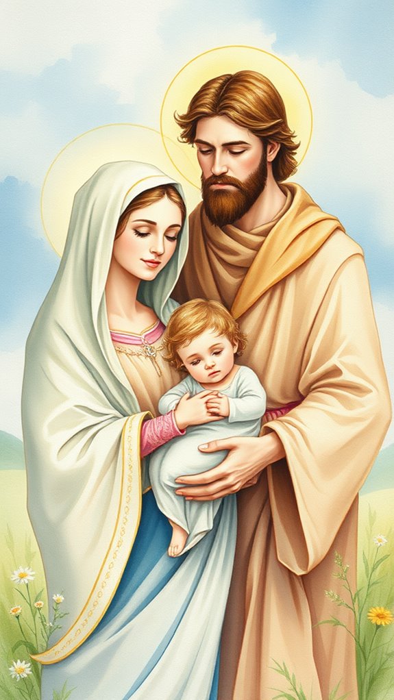 holy family watercolor art