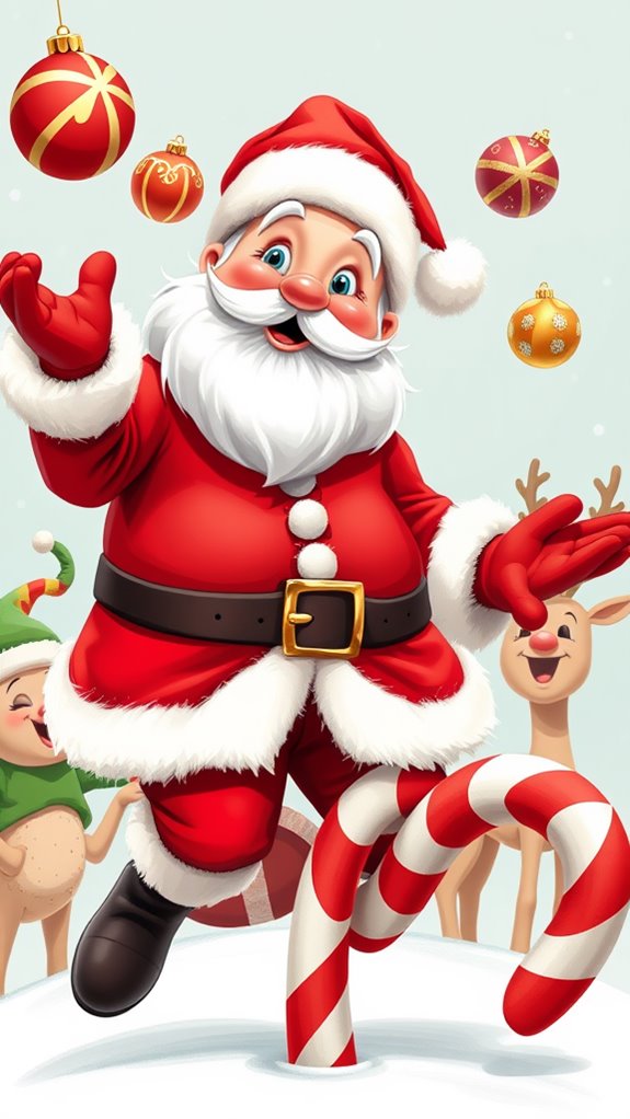 humorous santa claus depiction