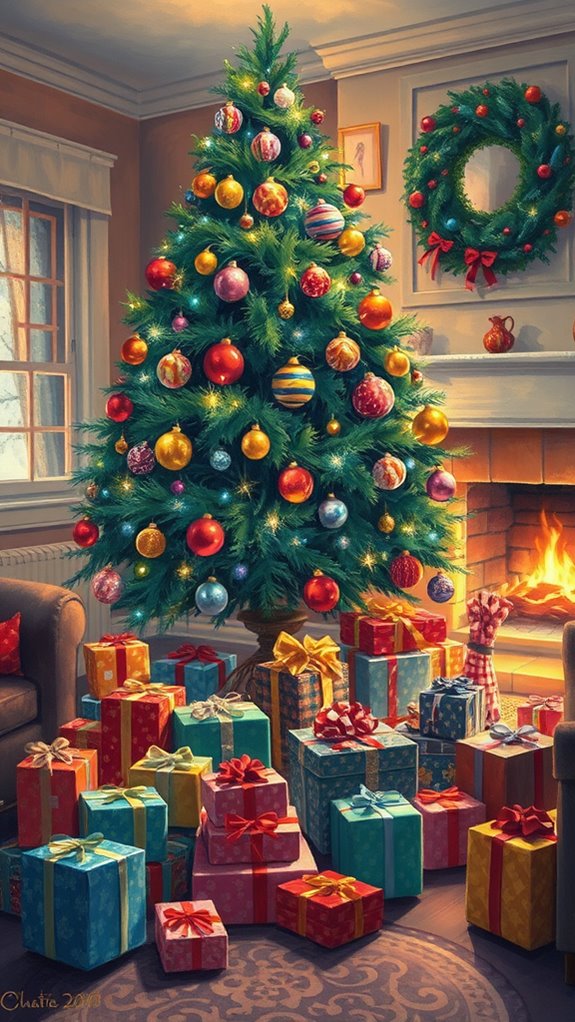 impressionist christmas gift scene