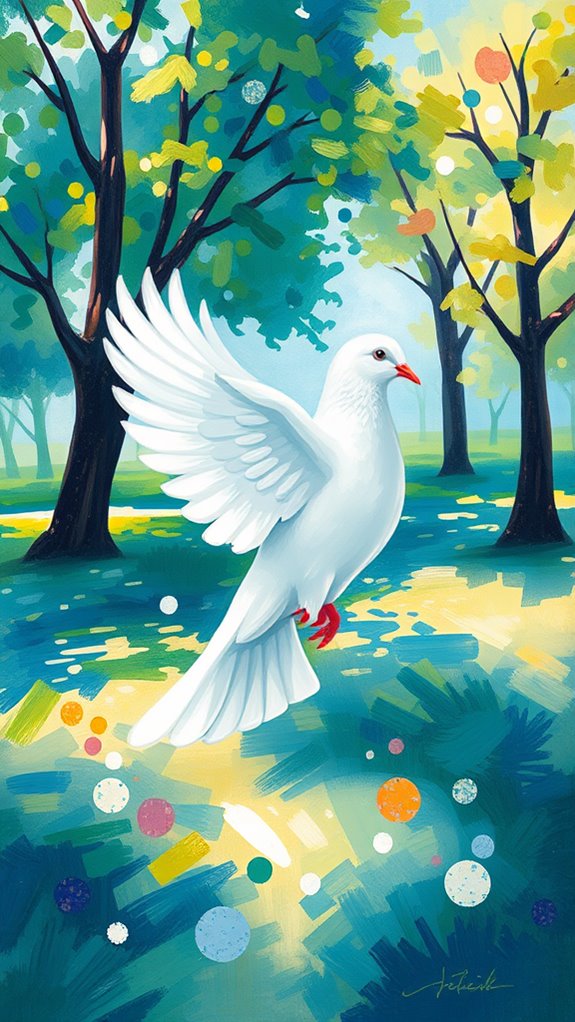 impressionist dove artwork creation