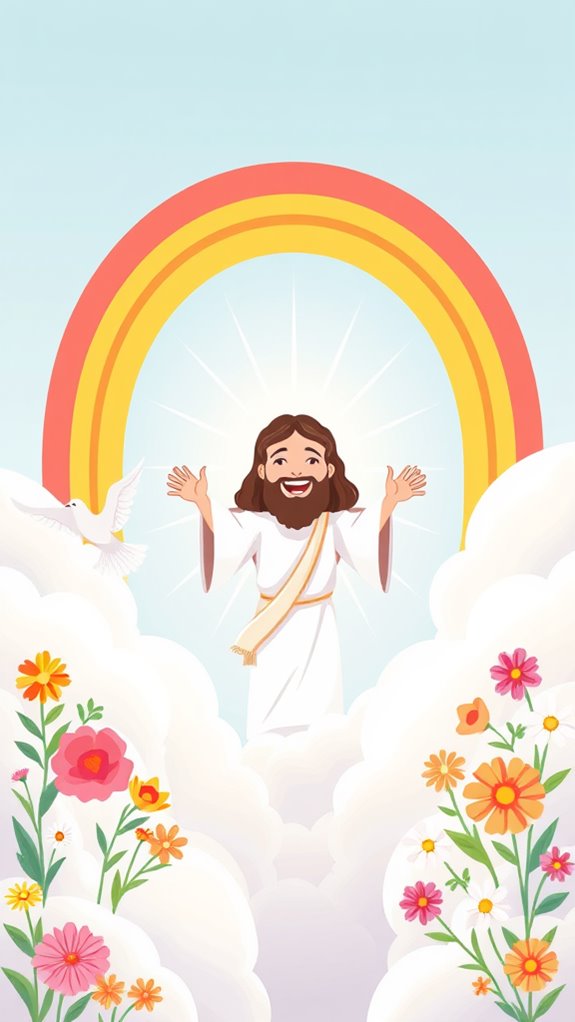 jesus alive rainbow art