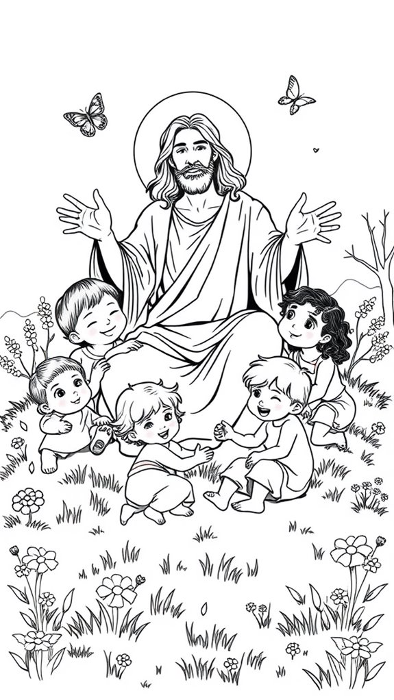 jesus and children artwork