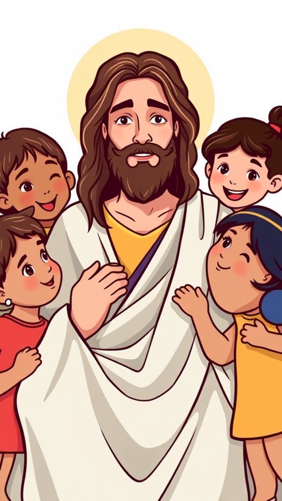 jesus and children illustration