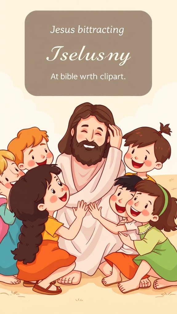 jesus and children illustration