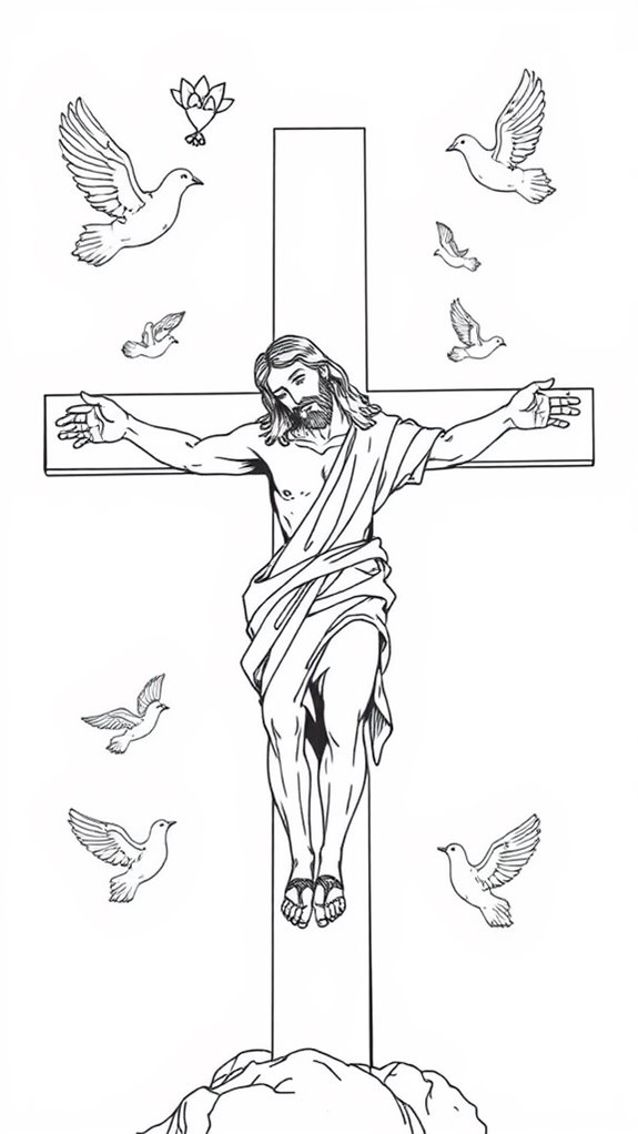 jesus and doves coloring