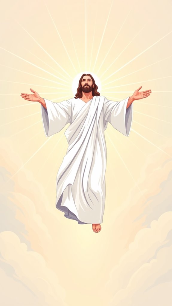 jesus ascending with light