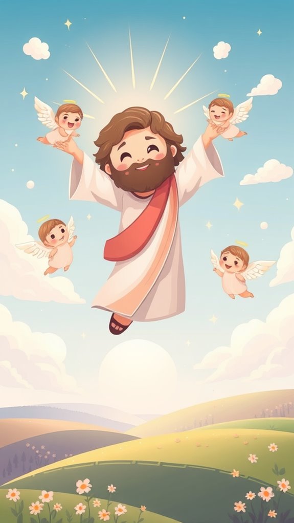 jesus ascension cute illustration