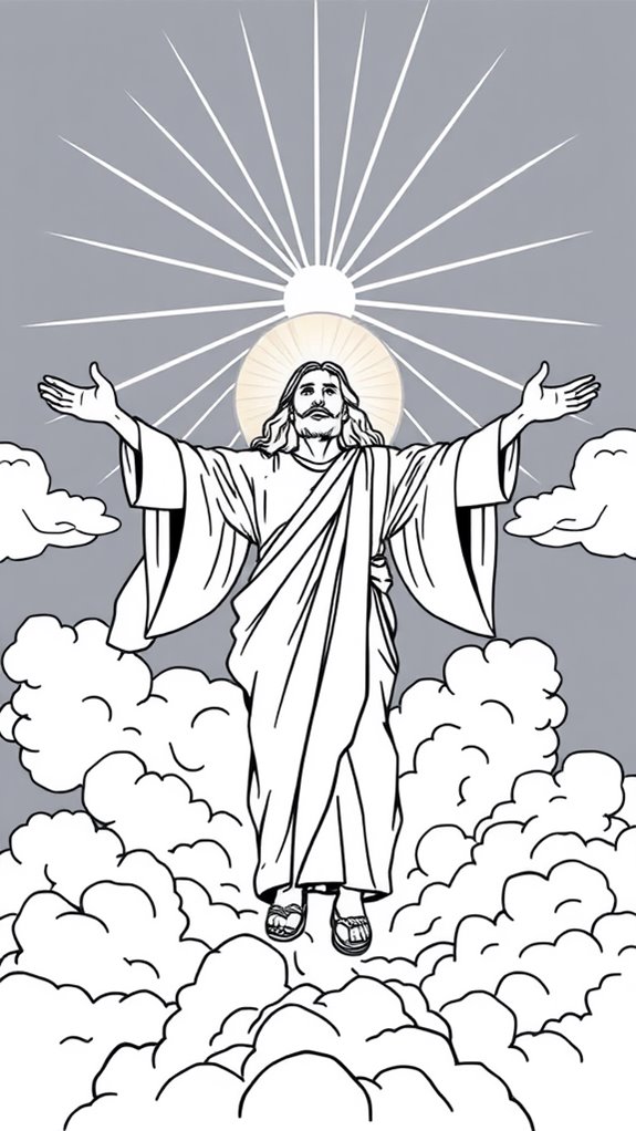 jesus ascension line art