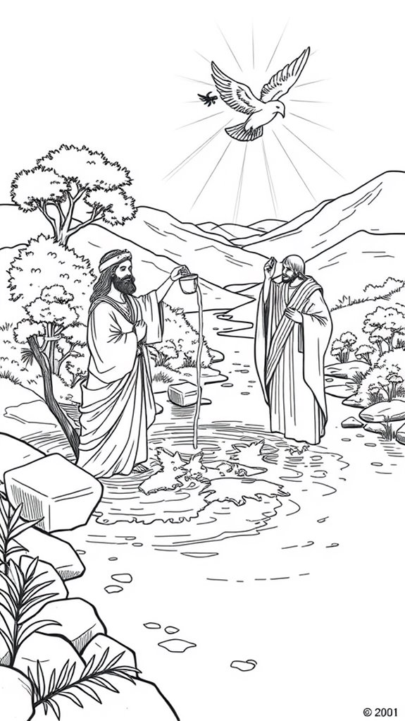 Jesus Baptism Coloring Pages Printable Free To Download