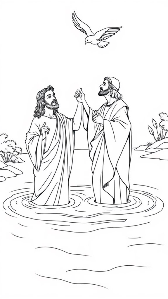 jesus baptism coloring activity
