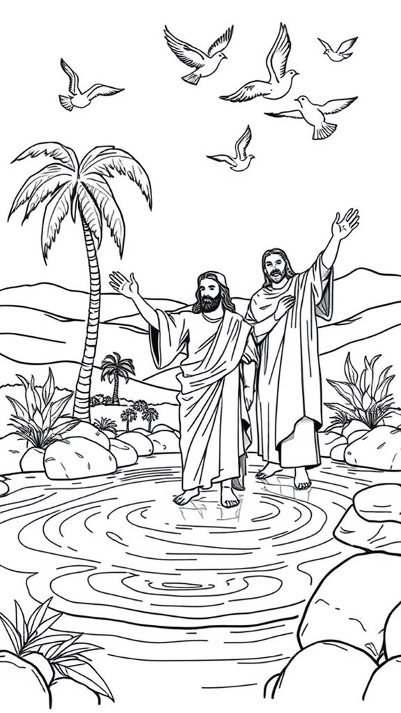 12 Jesus Baptism Coloring Pages - Jesus Baptism Coloring Page 3 