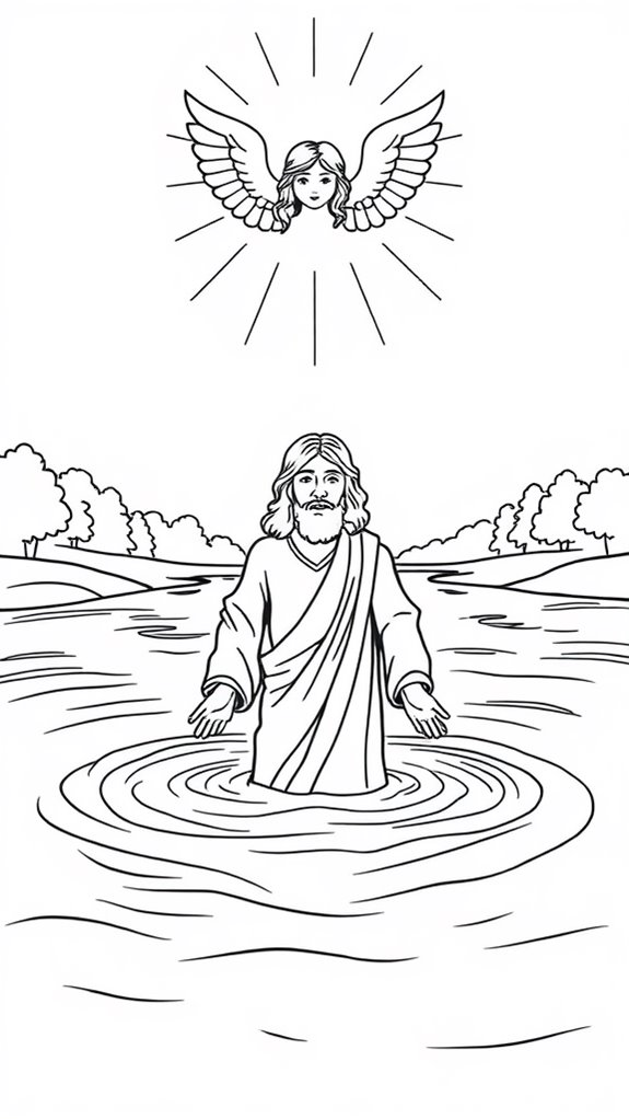 12 Jesus Baptism Coloring Pages - Jesus Baptism Coloring Page 4 