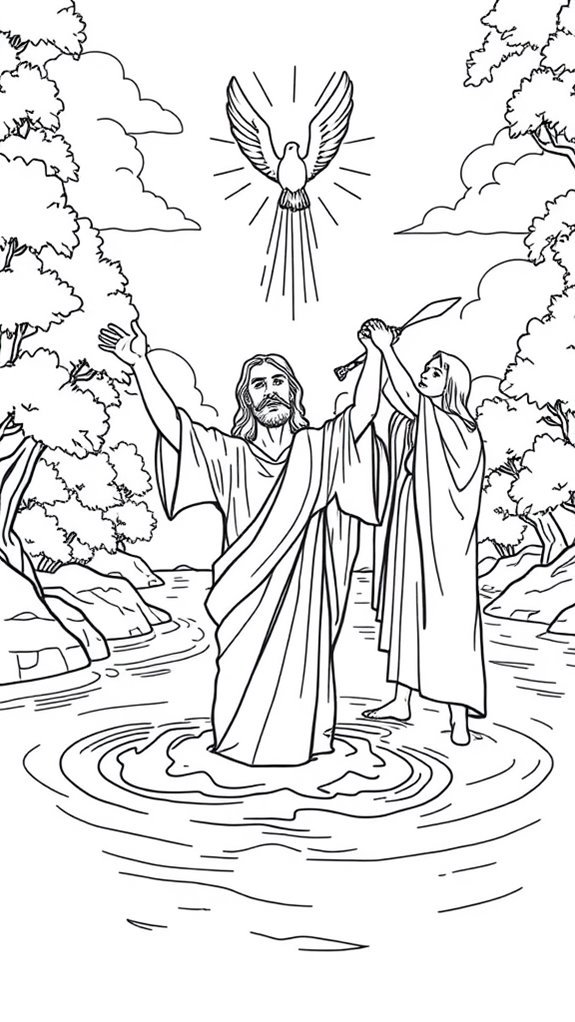 12 Jesus Baptism Coloring Pages - Jesus Baptism Coloring Page 5 