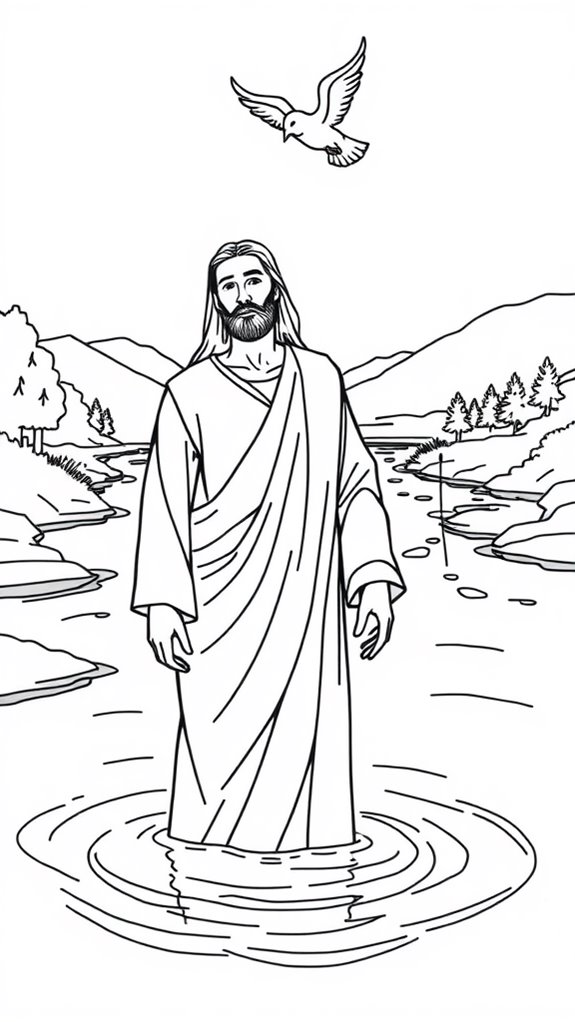 jesus baptism coloring page