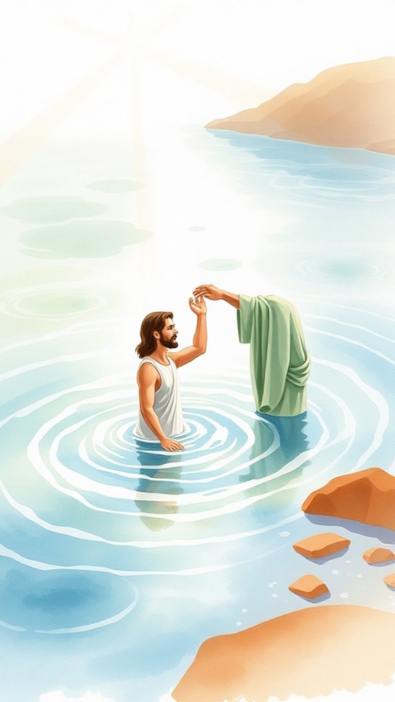 jesus baptism watercolor artwork