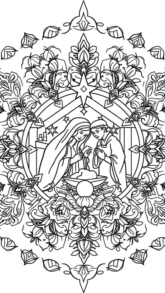 jesus birth mandala coloring