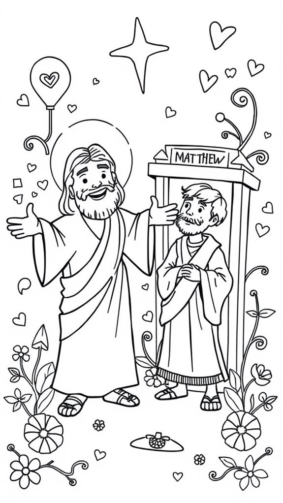 jesus calls matthew coloring page