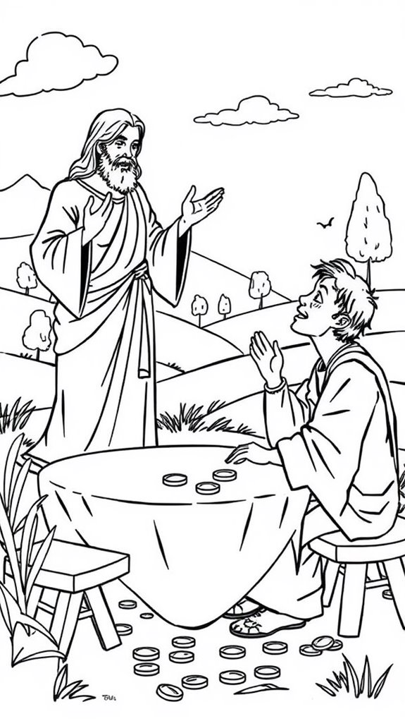 Jesus Calls Matthew Coloring Page Coloring Pages
