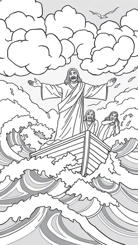 jesus calming storm illustration