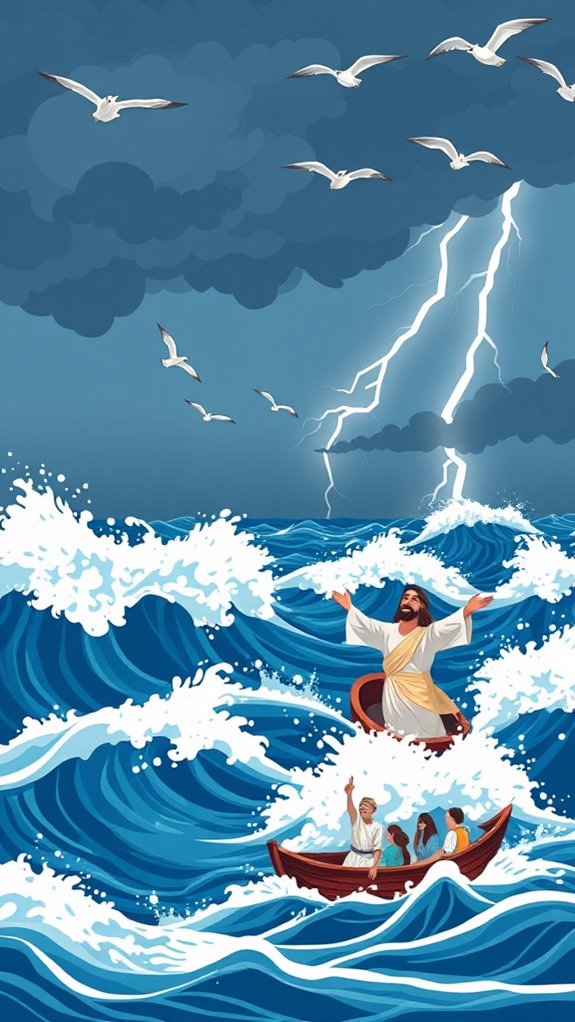 jesus calming storm illustration