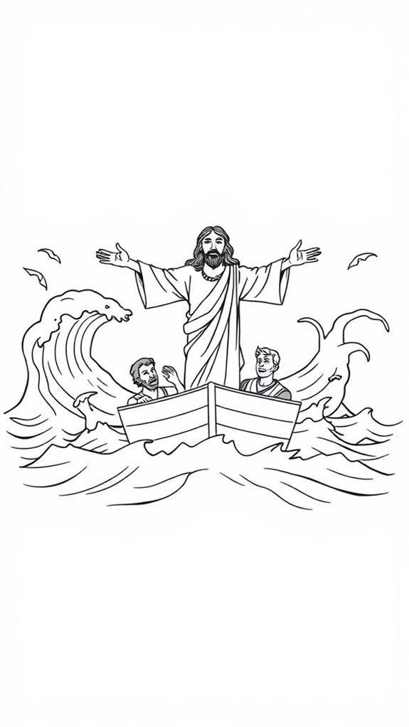 jesus calming storm illustration