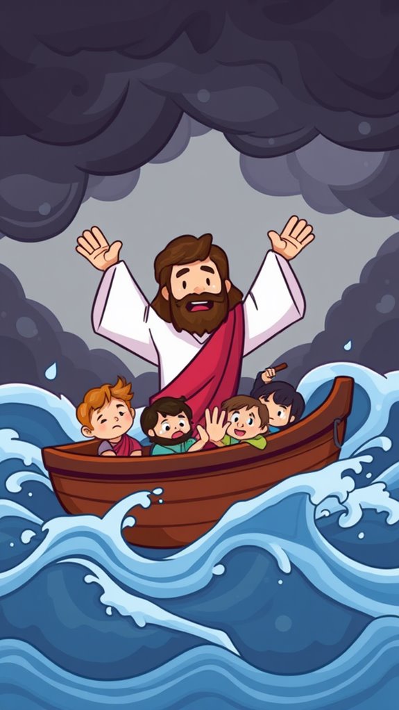jesus calms storm illustration