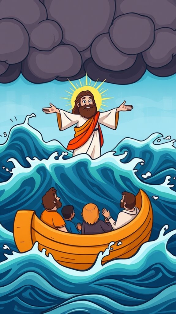 jesus calms storm illustration