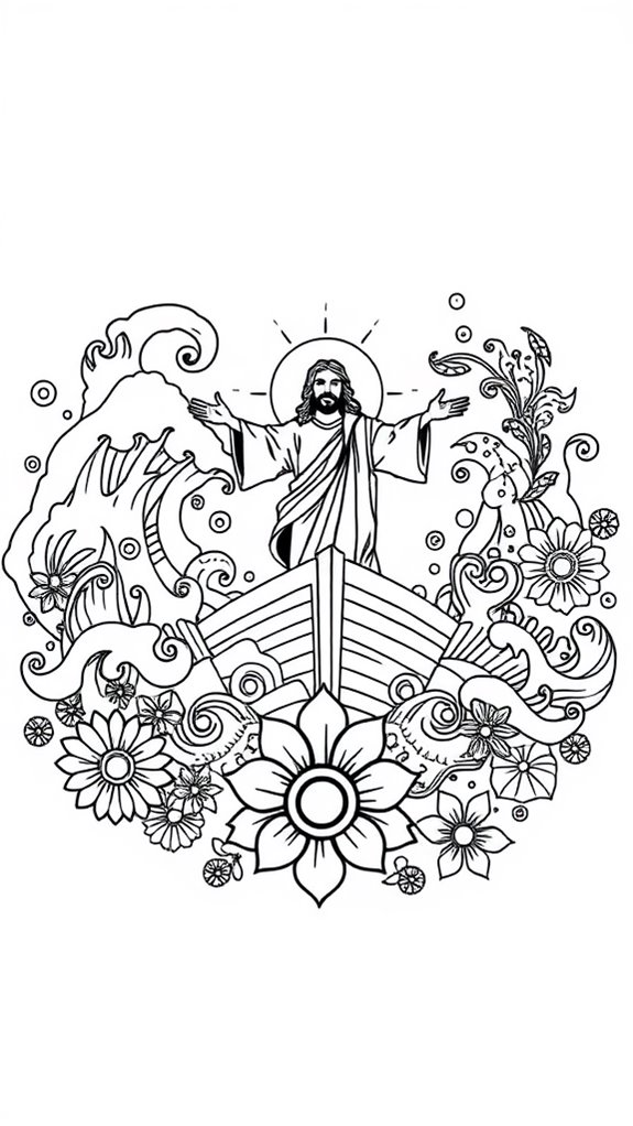 12 Jesus Calms The Storm Coloring - Jesus Calms Storm Mandala 