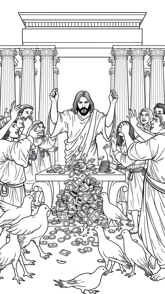 jesus cleanses temple coloring