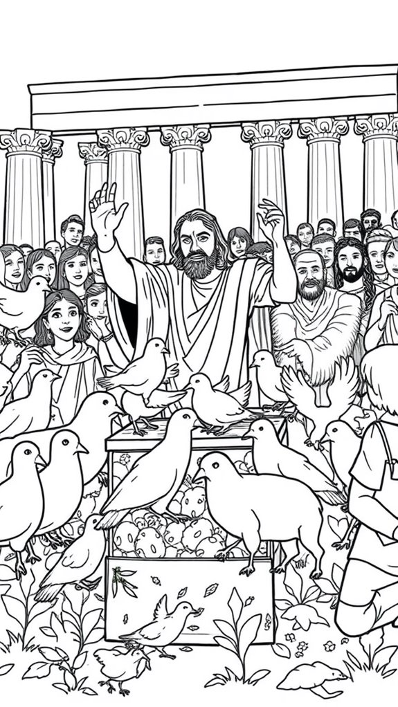 jesus cleanses temple coloring page