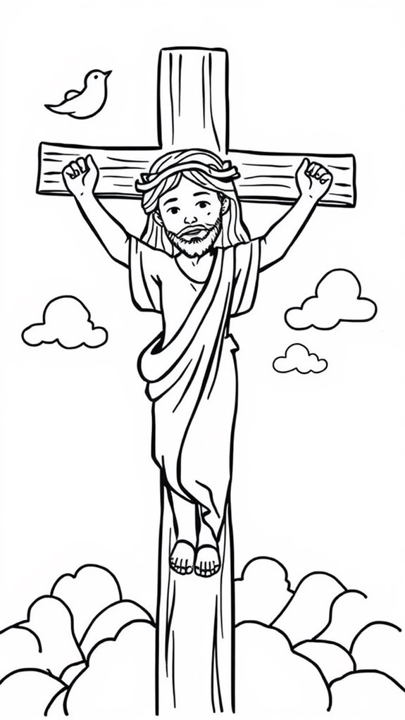 jesus cross coloring page