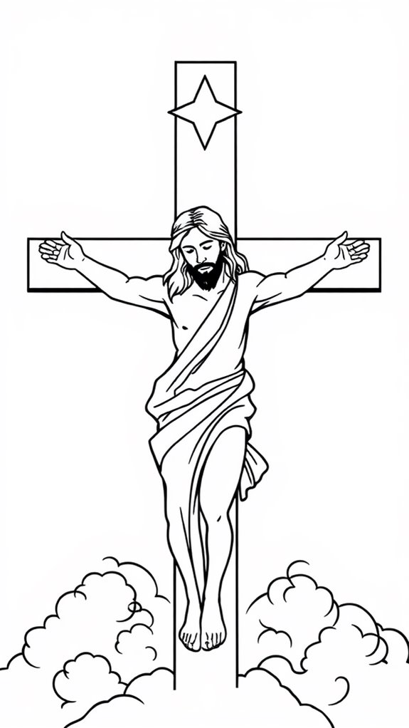 jesus cross line art