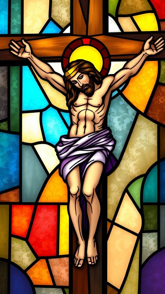 jesus cross stained glass