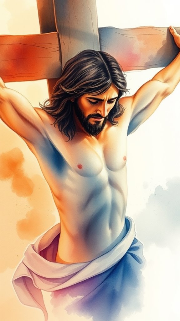 jesus crucified watercolor artwork
