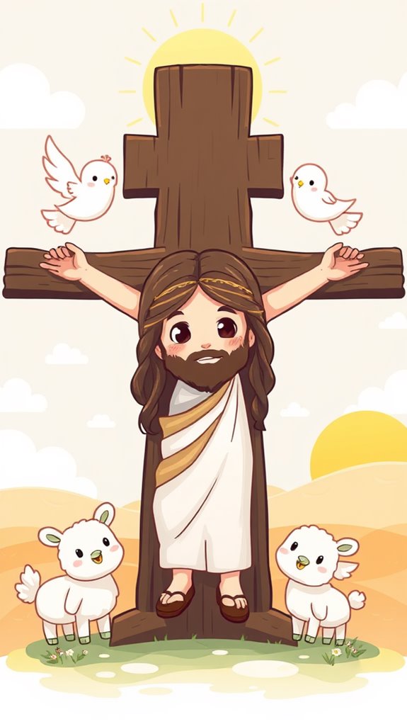 jesus crucifixion cute illustration