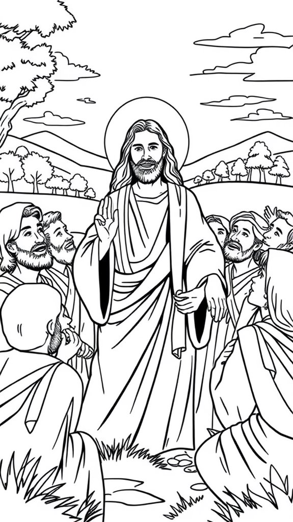 jesus disciples nature coloring
