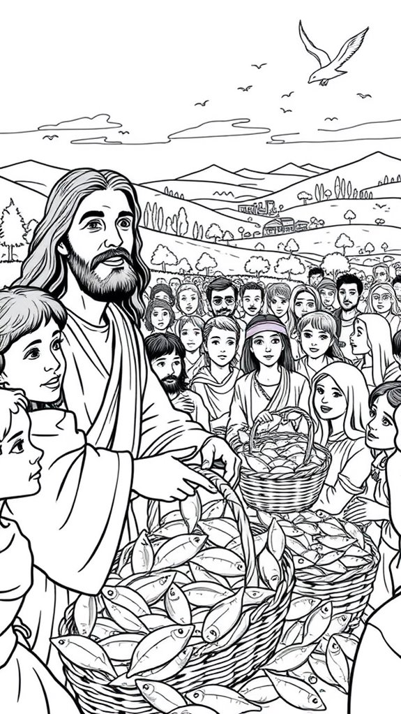 jesus feeding 5000 coloring
