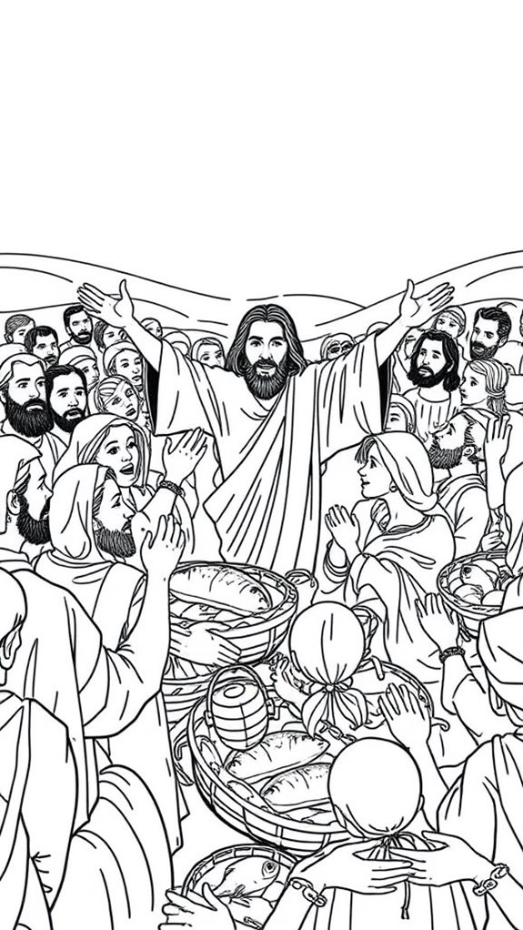 jesus feeding 5000 coloring page