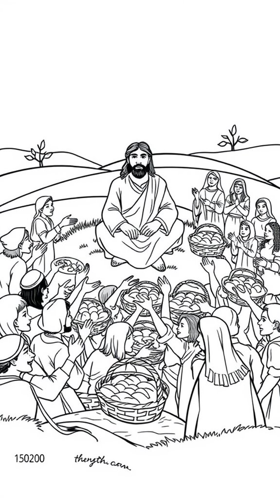 jesus feeds 5000 coloring activity