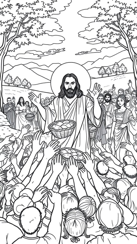 jesus feeds 5000 coloring page