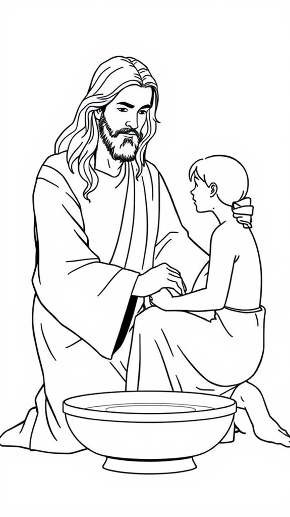 12 Jesus Washing Feet Coloring - Jesus Foot Washing Coloring Page