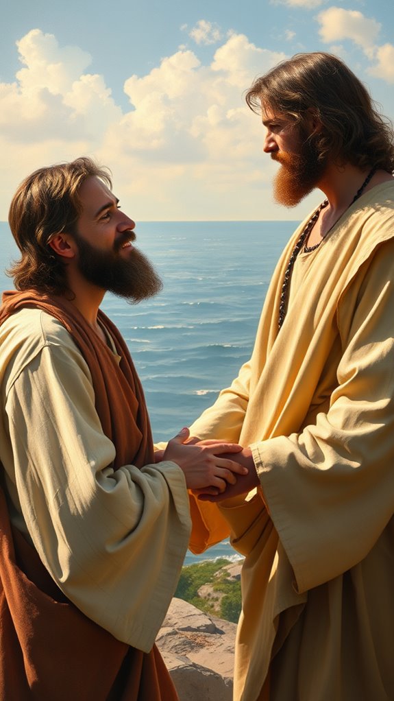 jesus forgiving peter depicted