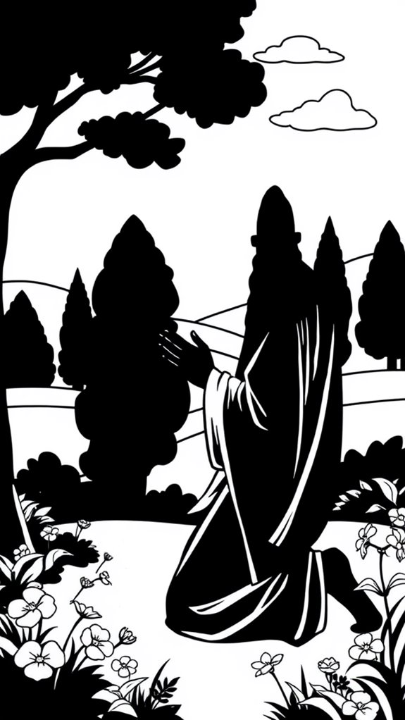 jesus garden prayer silhouette