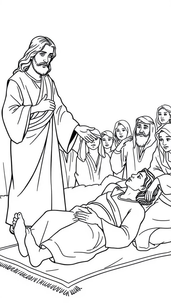 jesus healed paralyzed man coloring