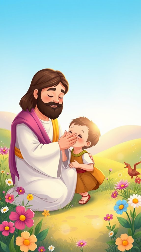 jesus healing cute illustration