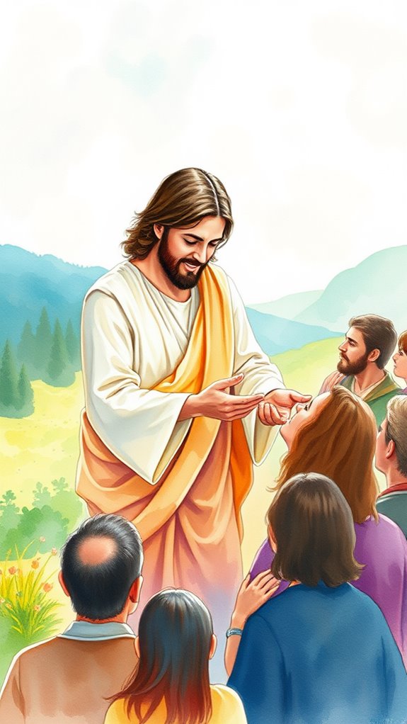 jesus healing in watercolor