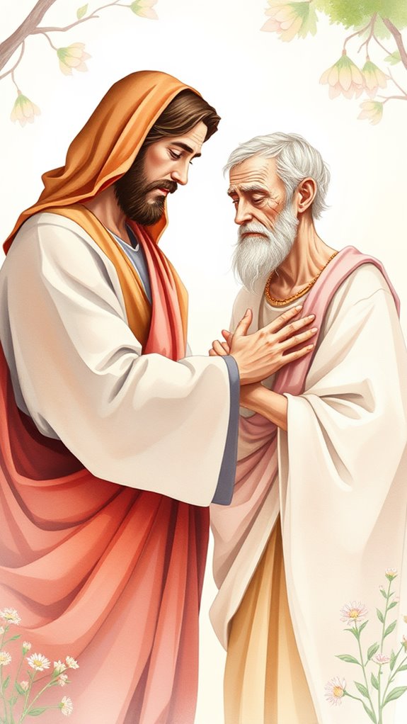 jesus heals leper watercolor