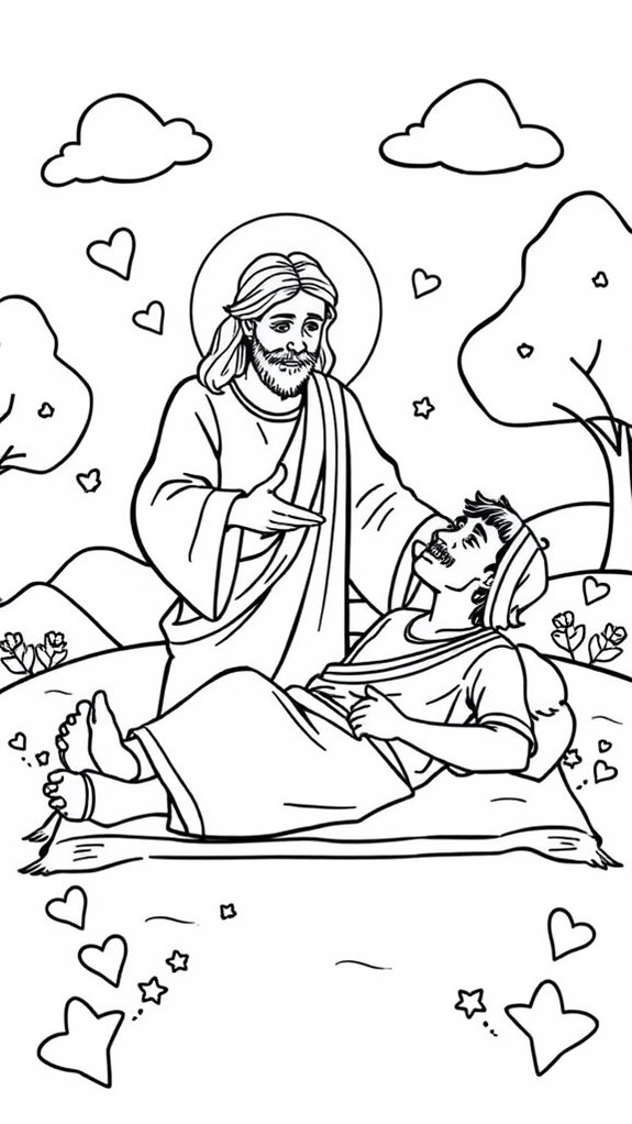 jesus heals paralyzed man coloring